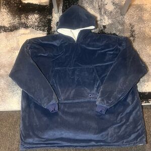 Navy Blue Hooded Blanket Sweatshirt/Snuggie